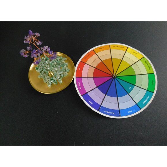 Crystal Gem Tree of Life Incense Stick Holder / Burner with Amethyst & Green Ave - Picture 8 of 9